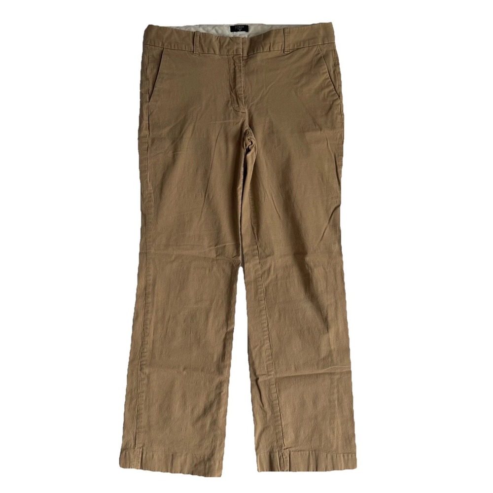J.Crew City Fit Stretch Chino Pants Womens 8R Tan Khaki Slim Straight Leg